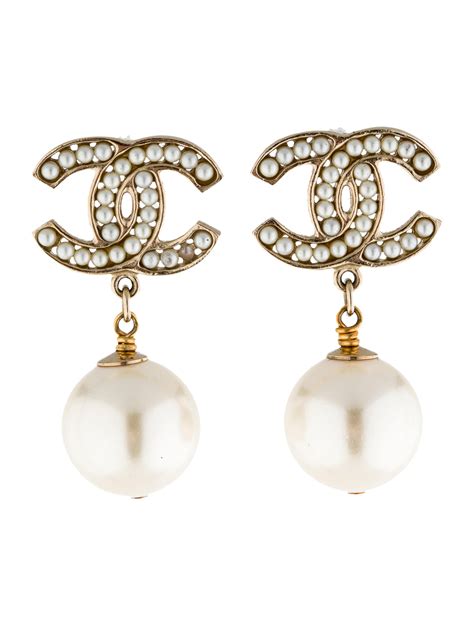 chanel pearl earing|Chanel pearl drop earrings price.